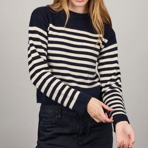 A.P.C. Wool / Cashmere Boat Neck Sailor Stripe Jumper Sweater